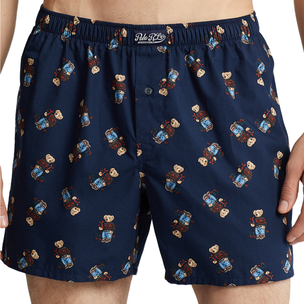 Navy Classic Woven Cotton Polo Bear Boxer Polo Ralph Lauren 4