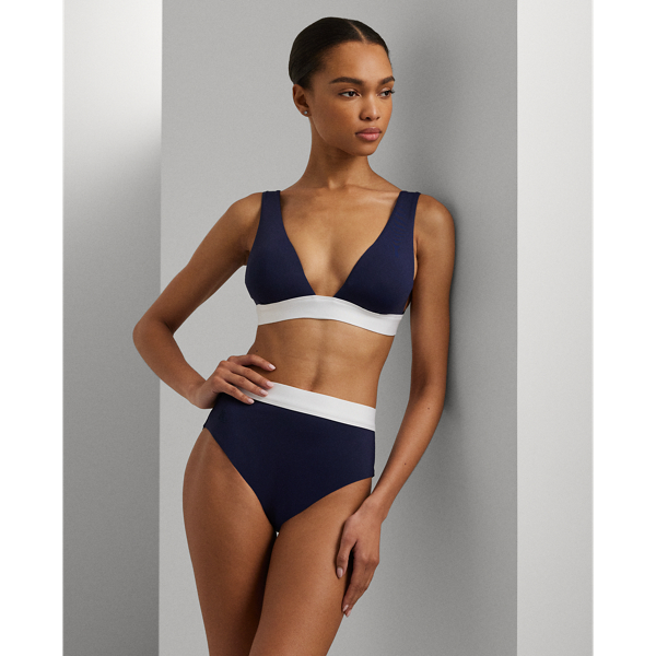 Dark Navy Two-Tone Bikini Top Lauren 3