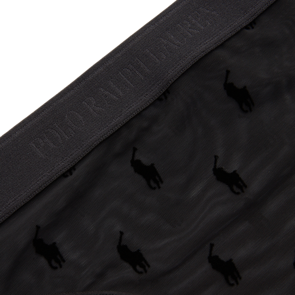 Mesh-Bikini-Slip mit Peaching-Pony Polo Ralph Lauren in Onyx 5