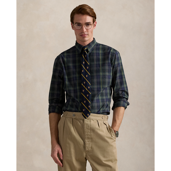 Custom Fit Plaid Poplin Shirt