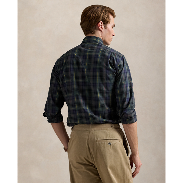 Custom Fit Plaid Poplin Shirt