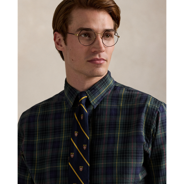 Custom Fit Plaid Poplin Shirt