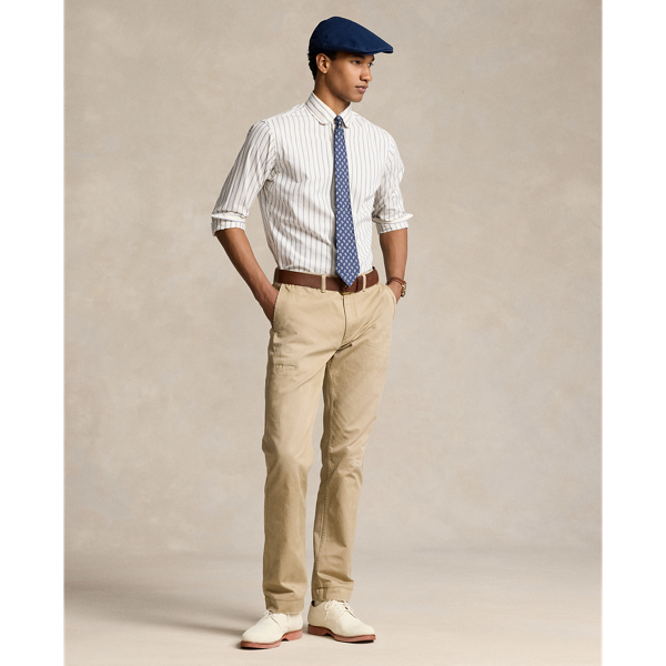 Gestreiftes Classic-Fit Popelinehemd Polo Ralph Lauren in White/Blue Multi 4