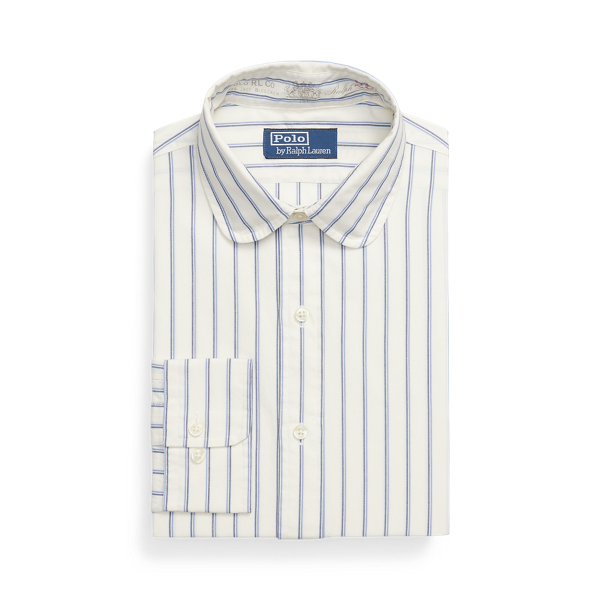Gestreiftes Classic-Fit Popelinehemd Polo Ralph Lauren in White/Blue Multi 2