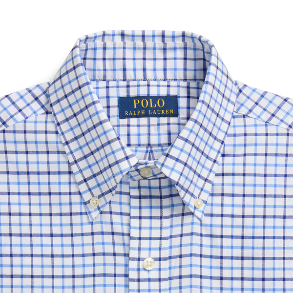 White/Blue Multi Custom Fit Plaid Pinpoint Oxford Shirt Polo Ralph Lauren 7