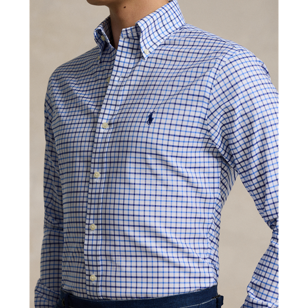 White/Blue Multi Custom Fit Plaid Pinpoint Oxford Shirt Polo Ralph Lauren 6