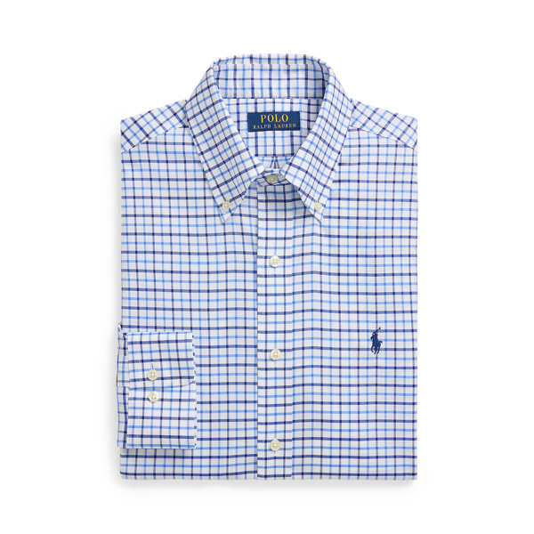 White/Blue Multi Custom Fit Plaid Pinpoint Oxford Shirt Polo Ralph Lauren 2