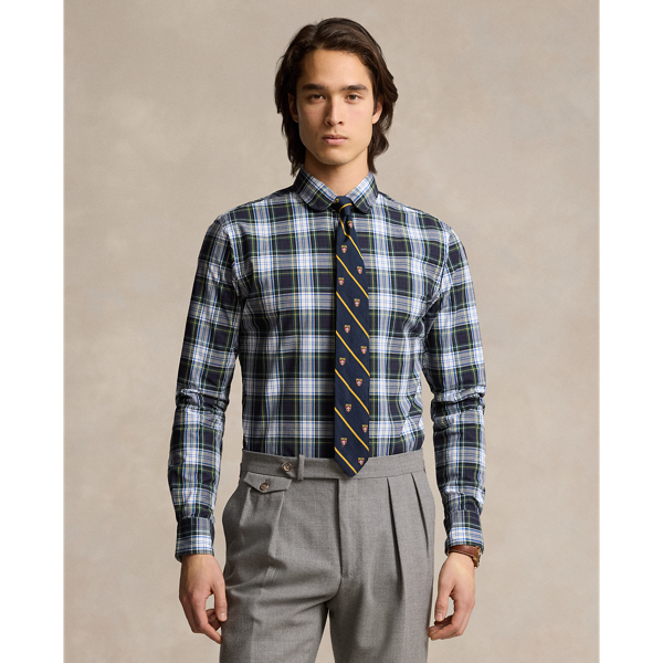 Custom Fit Plaid Poplin Shirt