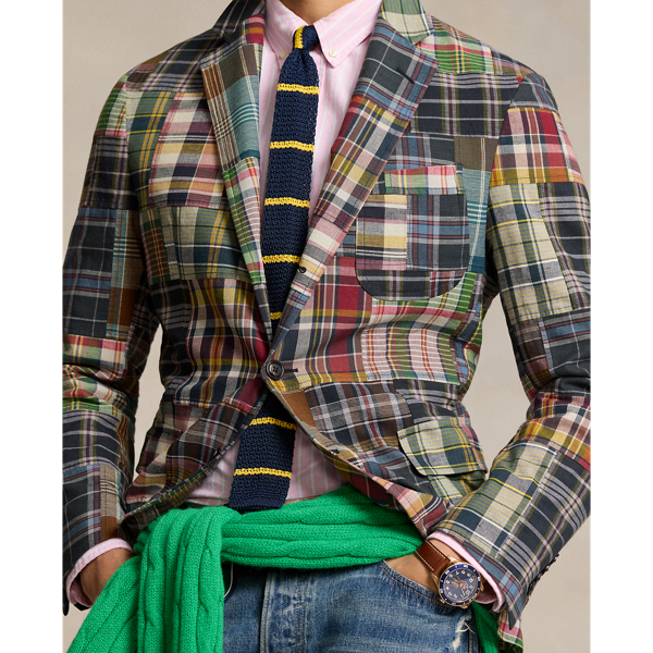 Navy/Burgundy Multi Polo Soft Tailored Plaid Suit Jacket Polo Ralph Lauren 6