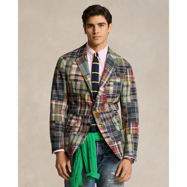 Navy/Burgundy Multi Polo Soft Tailored Plaid Suit Jacket Polo Ralph Lauren 8