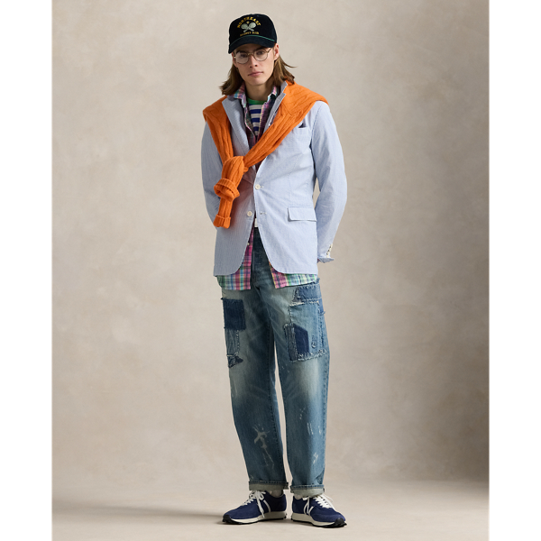 Seersucker-Jacke Polo Soft im Modern-Fit Polo Ralph Lauren in Strahlend Blau/Wei&szlig; 4