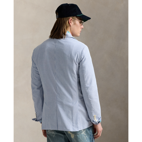 Seersucker-Jacke Polo Soft im Modern-Fit Polo Ralph Lauren in Strahlend Blau/Wei&szlig; 5
