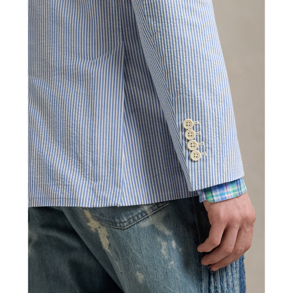 Seersucker-Jacke Polo Soft im Modern-Fit Polo Ralph Lauren in Strahlend Blau/Wei&szlig; 7