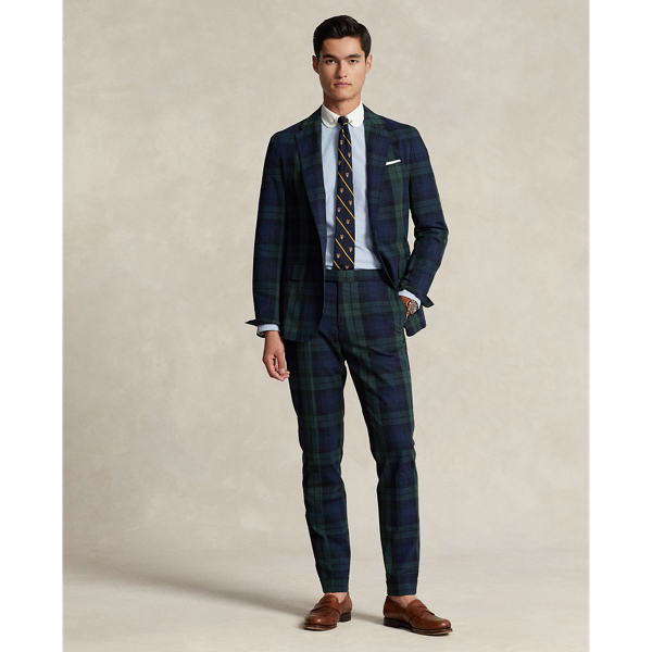 Green/Black/Navy Plaid Seersucker Suit Trouser Polo Ralph Lauren 1