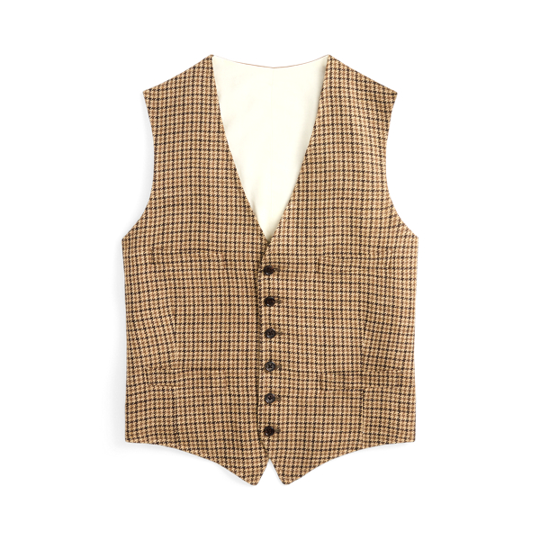 Checked Linen-Silk Waistcoat Polo Ralph Lauren 1