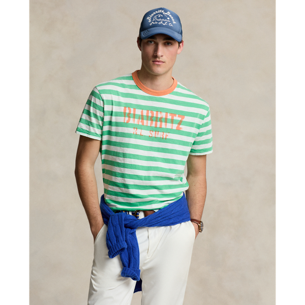 Summer Emerald Multi Classic Fit Striped Jersey T-Shirt Polo Ralph Lauren 1