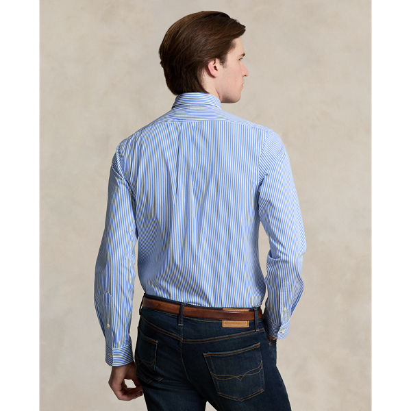 Slim Fit Striped Stretch Poplin Shirt