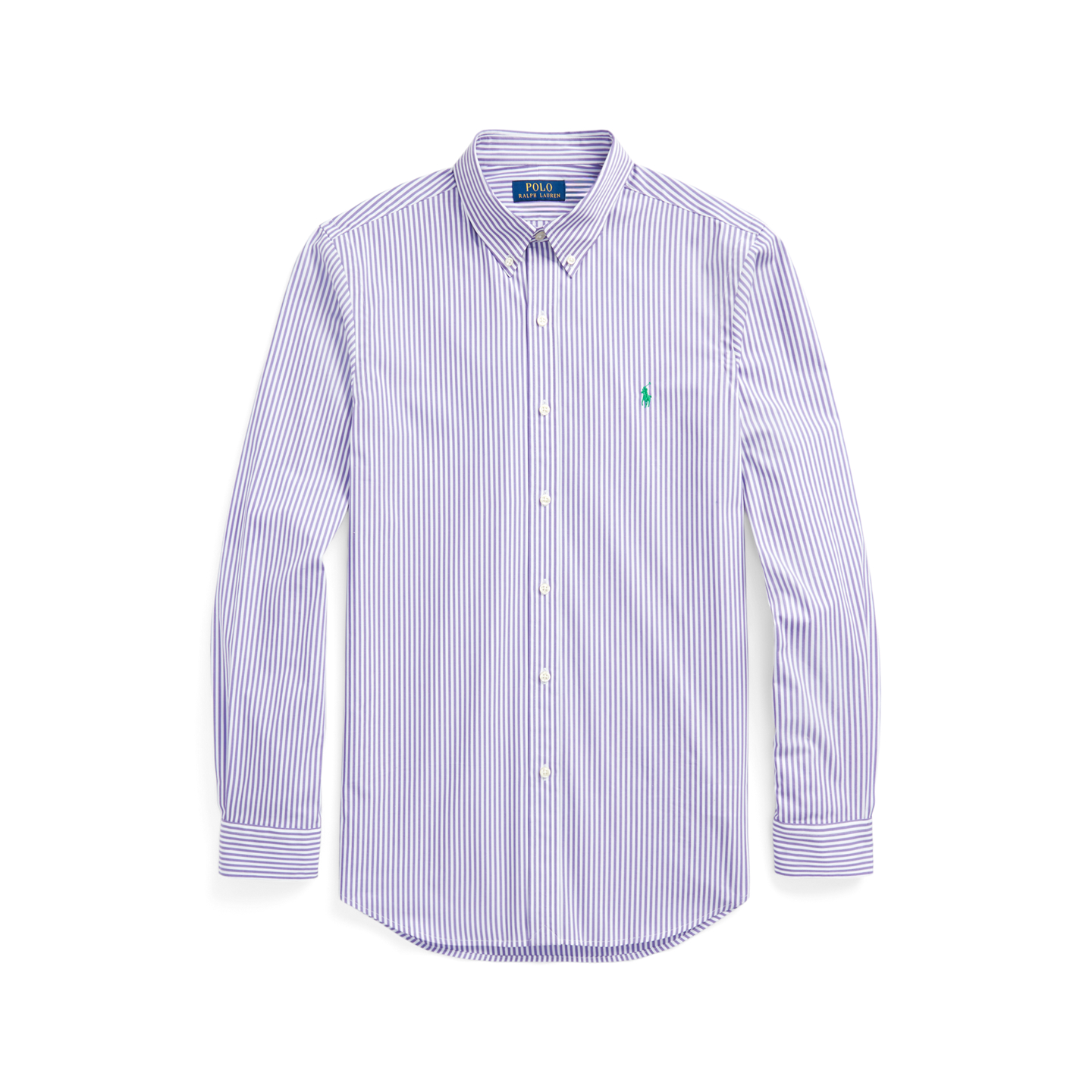 Мужская рубашка Ralph Lauren Classic Fit Striped Stretch Poplin, цвет: Лавандовый полосатый — фото 5