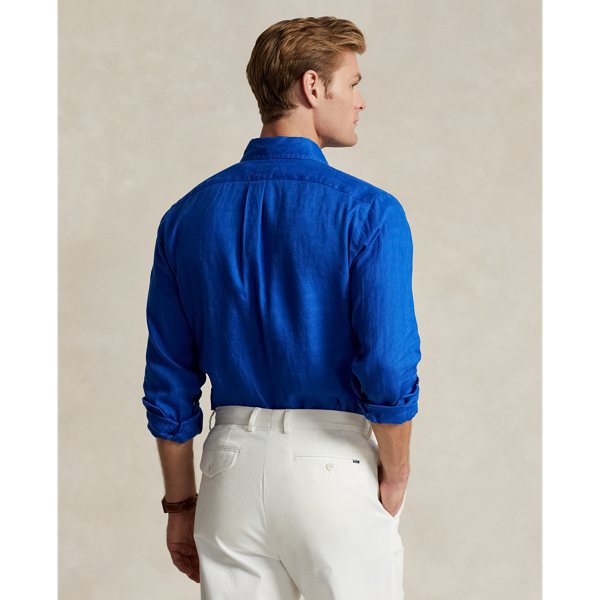 Heritage Blue Classic Fit Linen Shirt Polo Ralph Lauren 5