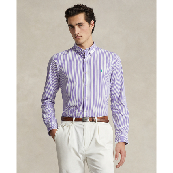 Slim Fit Striped Stretch Poplin Shirt for Men Ralph Lauren BE