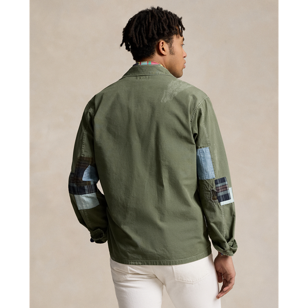 Olive Classic Fit Distressed Ripstop Shirt Polo Ralph Lauren 5