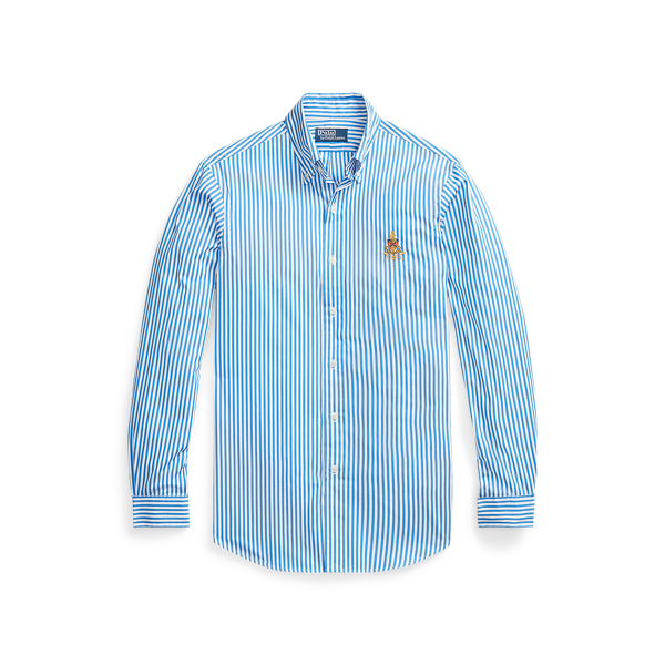 Custom Fit Crest Striped Poplin Shirt Polo Ralph Lauren 1