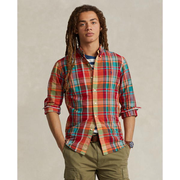 Classic Fit Plaid Oxford Shirt