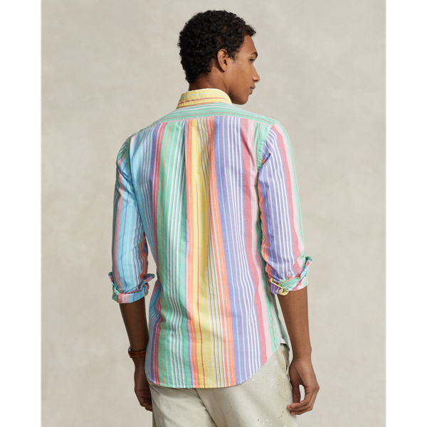 Green/Yellow Multi Classic Fit Striped Oxford Shirt Polo Ralph Lauren 5