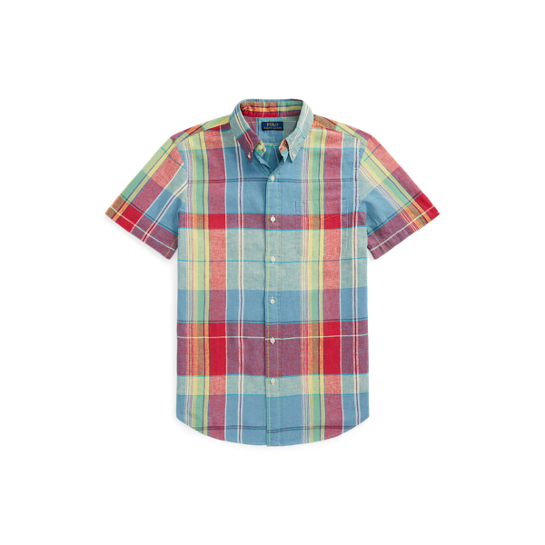 Tシャツ・カットソー Ralph Lauren Calssic-fit linen plaid shirt (211970733 001) Polo Ralph Lauren Calssic-fit linen plaid shirt MULTICOLOR