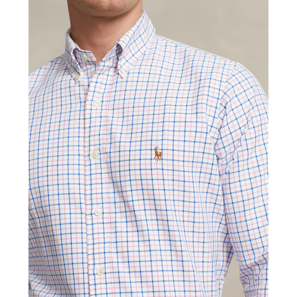 White/New Rose Classic Fit Tattersall Performance Shirt Polo Ralph Lauren 6