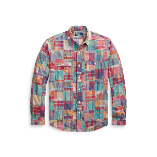 ★★POLO RALPH LAUREN★★ Classic fit patchwork madras work Classic Fit Patchwork Madras Workshirt