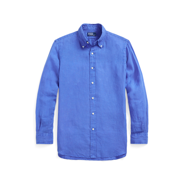 Maidstone Blue Custom Fit Garment-Dyed Linen Shirt Polo Ralph Lauren 2