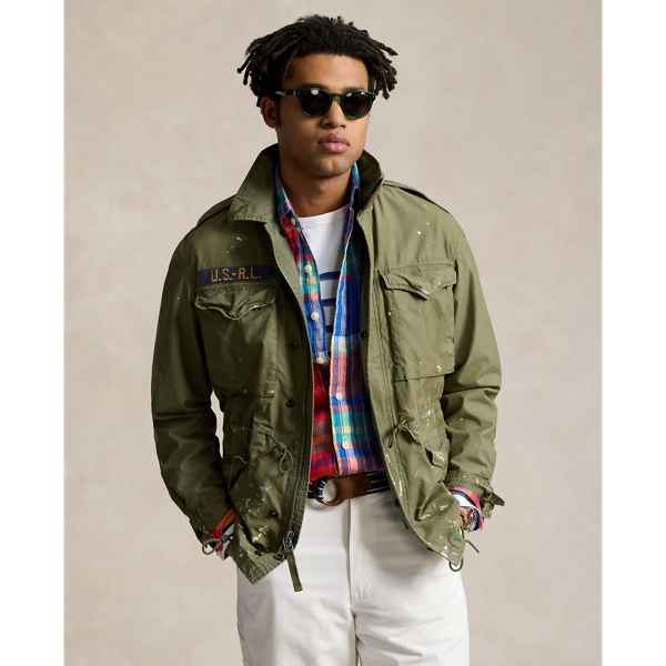 Garden Trail Paint-Splatter Twill Field Jacket Polo Ralph Lauren 1