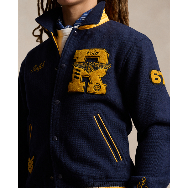 Ink/Basic Gold Reversible Twill-Satin Jacket Polo Ralph Lauren 6