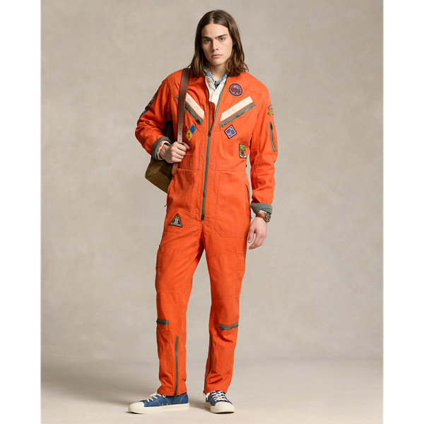 College Orange Cotton Twill Coverall Polo Ralph Lauren 1