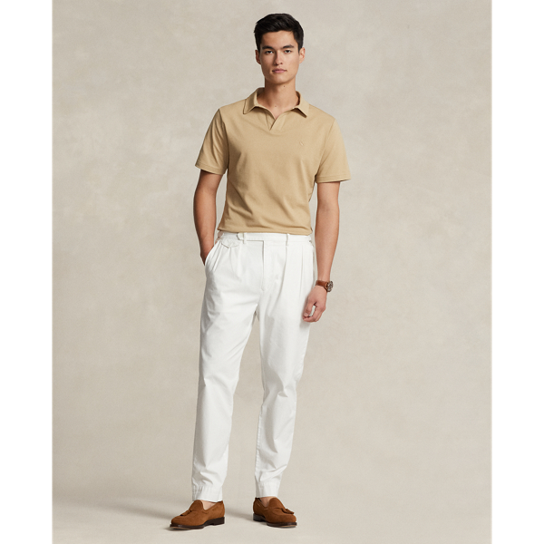 Coastal Beige Classic Fit Stretch Mesh Polo Shirt Polo Ralph Lauren 4