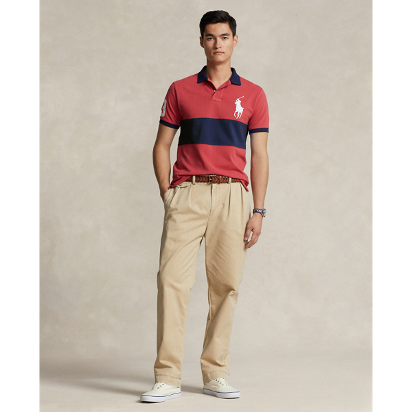 Red/England Blue Classic Fit Big Pony Mesh Polo Shirt Polo Ralph Lauren 3