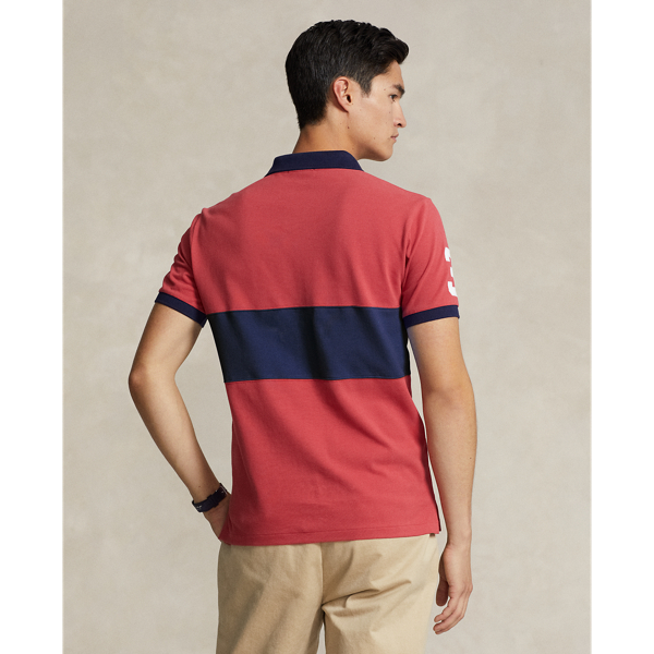 Red/England Blue Classic Fit Big Pony Mesh Polo Shirt Polo Ralph Lauren 4