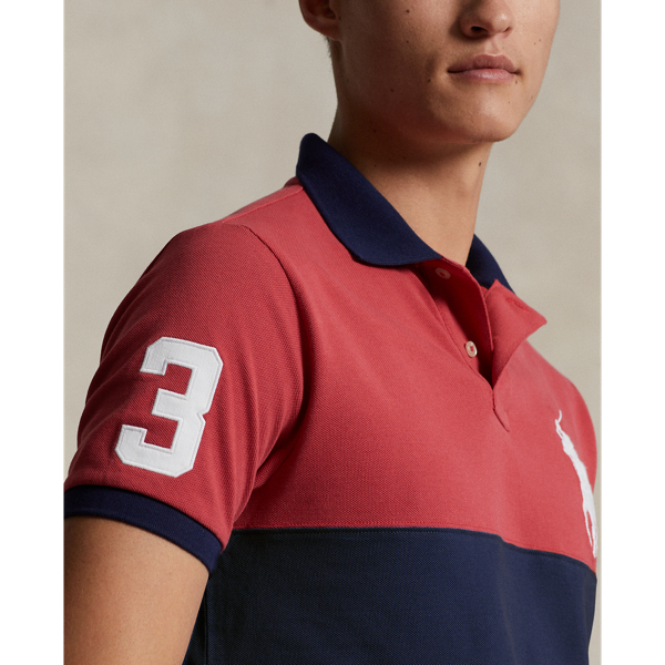 Red/England Blue Classic Fit Big Pony Mesh Polo Shirt Polo Ralph Lauren 5