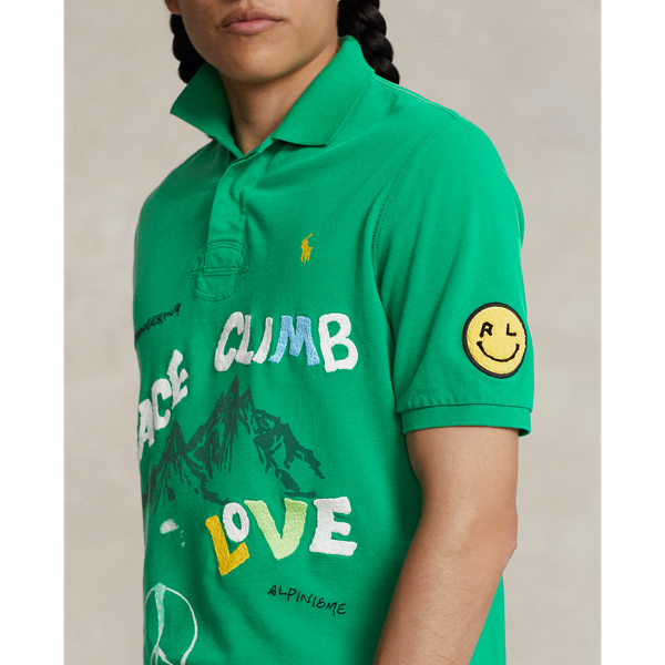 Classic Fit Peace Climb Love Polo Shirt
