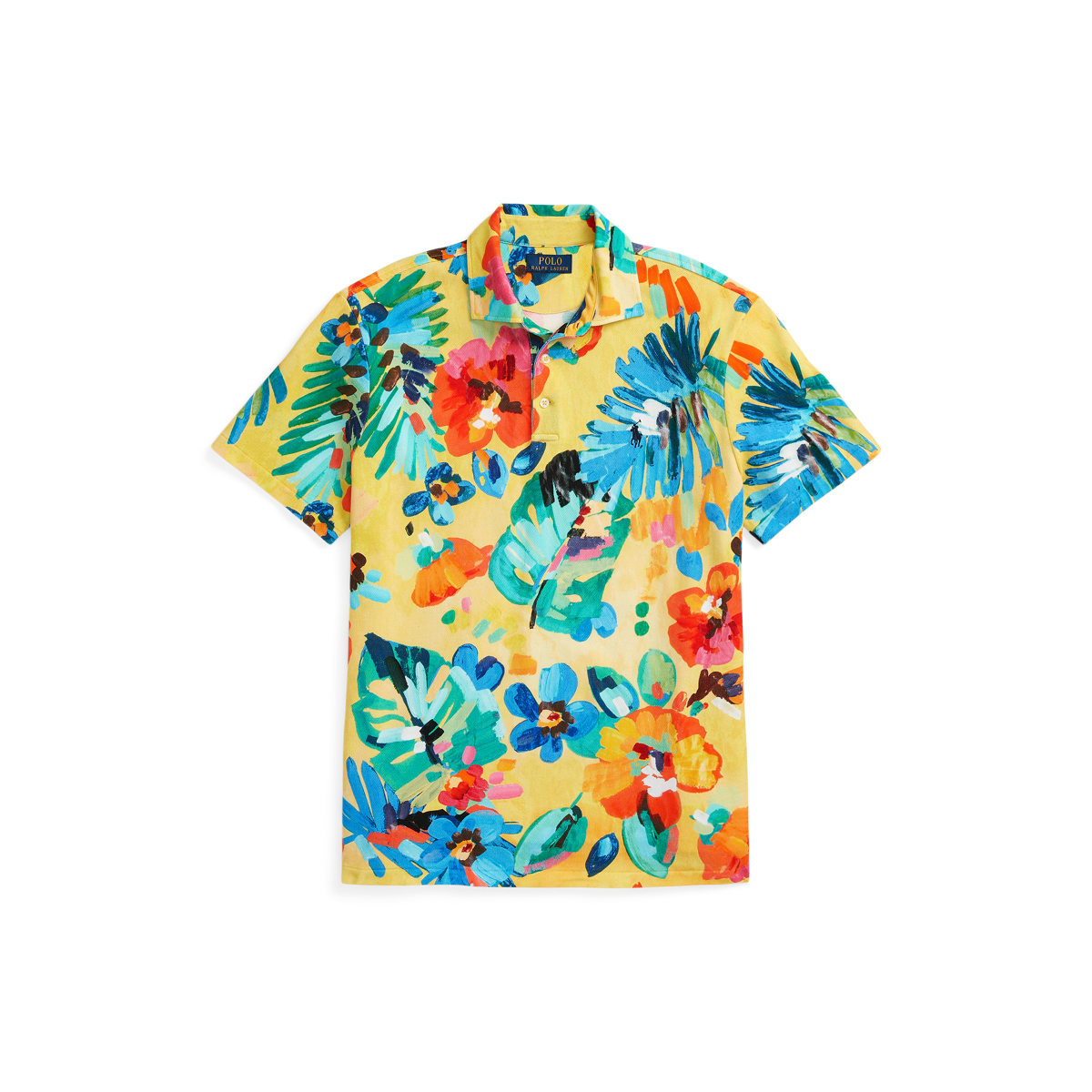 Classic Fit Floral Mesh Polo Shirt