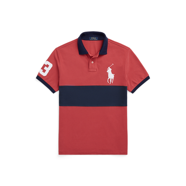 Custom Slim Fit Big Pony Mesh Polo Shirt