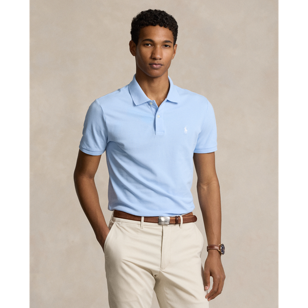 Office Blue Tailored Fit Performance Mesh Polo Shirt Polo Ralph Lauren 1