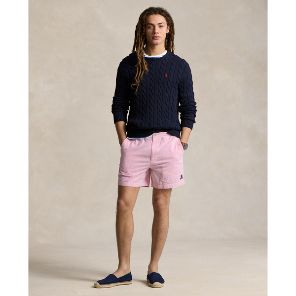 Pink Seersucker 6-Inch Polo Prepster Seersucker Short Polo Ralph Lauren 1