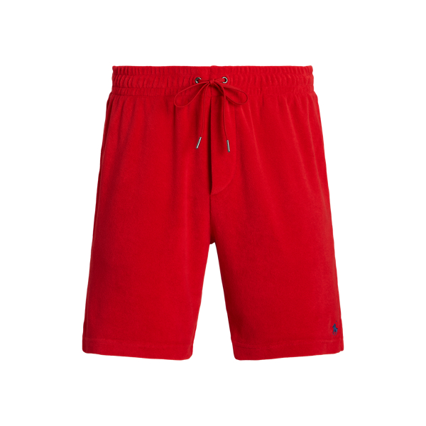 RL Red 8.5-Inch Terry Drawstring Short Polo Ralph Lauren for summer 2