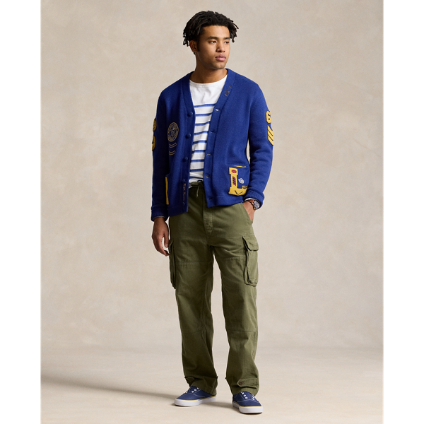 Royal Combo Varsity-Inspired Cotton Cardigan Polo Ralph Lauren 4