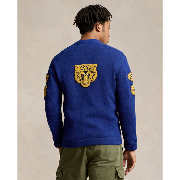 Royal Combo Varsity-Inspired Cotton Cardigan Polo Ralph Lauren 5