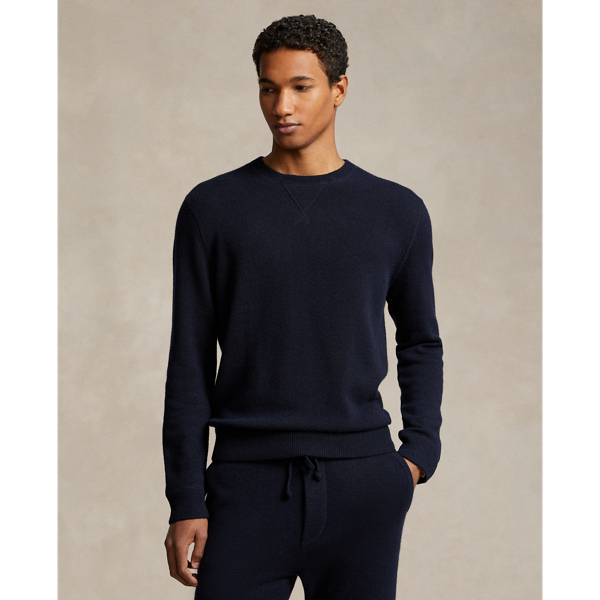 Hunter Navy Washable Cashmere Crewneck Sweater Polo Ralph Lauren 1