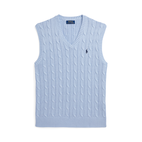 Cable-Knit Cotton Sweater Vest | Ralph Lauren® Korea
