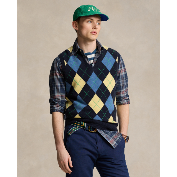 Argyle Cashmere-Blend Sweater Vest